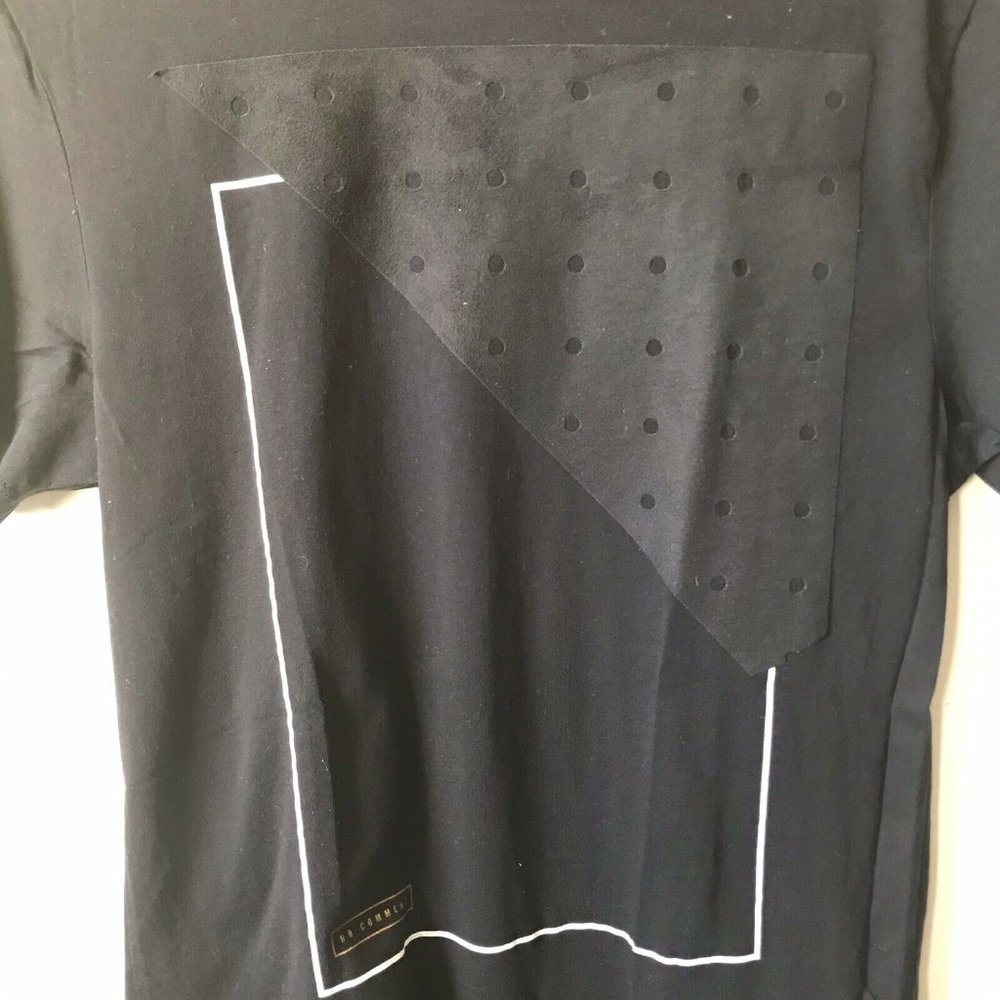 River Island No Comment Black‎ Tee Unique Suede Accent Women Size S